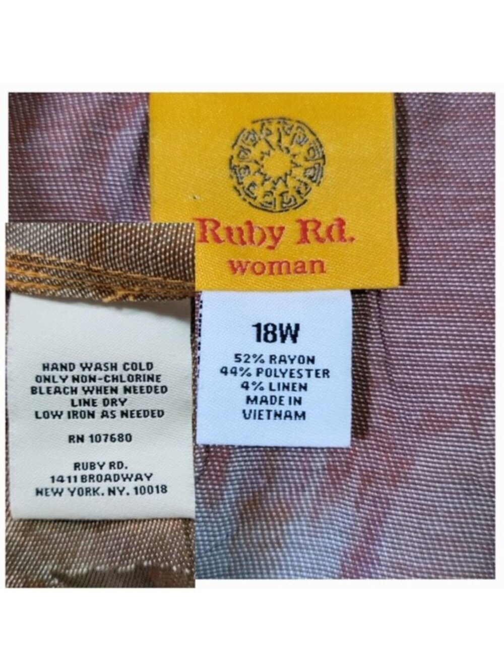 Ruby Rd. Rust Print Shacket Plus Size 18W - Picture 11 of 11